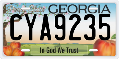 GA license plate CYA9235
