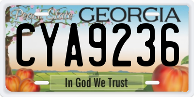 GA license plate CYA9236
