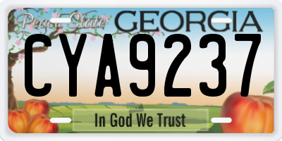GA license plate CYA9237