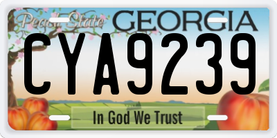 GA license plate CYA9239