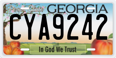 GA license plate CYA9242