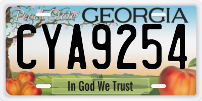 GA license plate CYA9254
