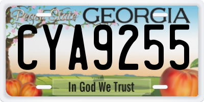 GA license plate CYA9255