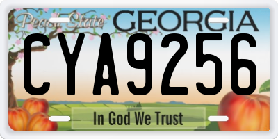 GA license plate CYA9256