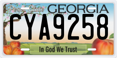 GA license plate CYA9258
