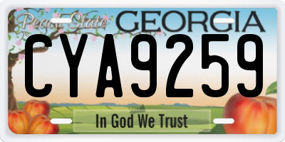 GA license plate CYA9259