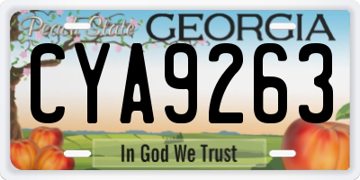 GA license plate CYA9263