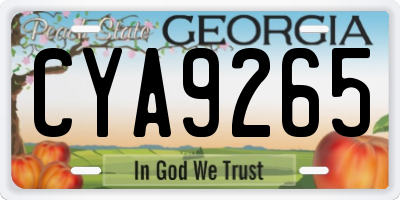 GA license plate CYA9265