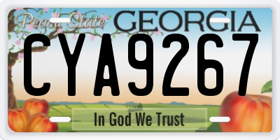 GA license plate CYA9267