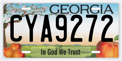 GA license plate CYA9272