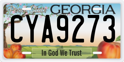 GA license plate CYA9273