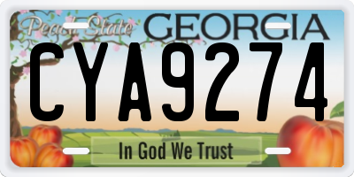 GA license plate CYA9274