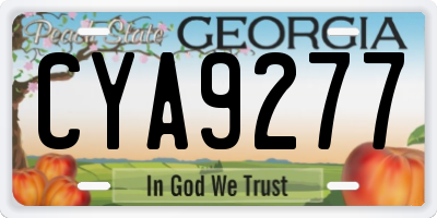 GA license plate CYA9277