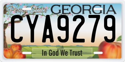 GA license plate CYA9279