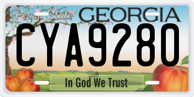 GA license plate CYA9280