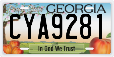 GA license plate CYA9281