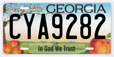 GA license plate CYA9282