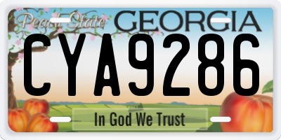 GA license plate CYA9286