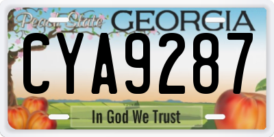 GA license plate CYA9287