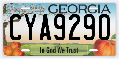 GA license plate CYA9290
