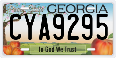 GA license plate CYA9295