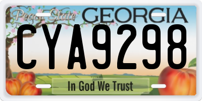 GA license plate CYA9298