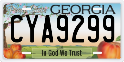 GA license plate CYA9299
