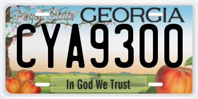 GA license plate CYA9300