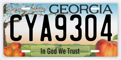 GA license plate CYA9304