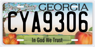 GA license plate CYA9306