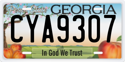GA license plate CYA9307