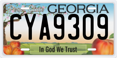 GA license plate CYA9309