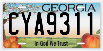 GA license plate CYA9311