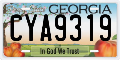 GA license plate CYA9319