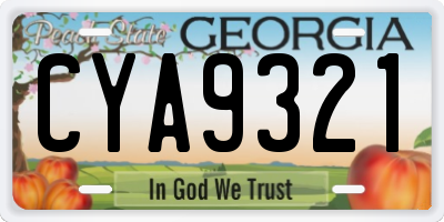 GA license plate CYA9321