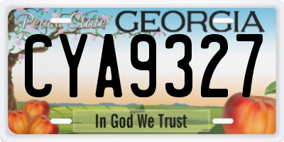 GA license plate CYA9327