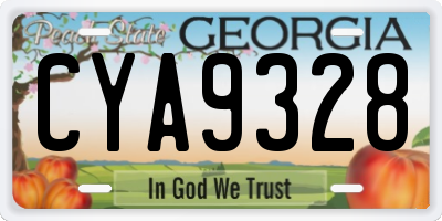GA license plate CYA9328