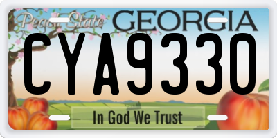 GA license plate CYA9330