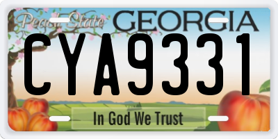 GA license plate CYA9331