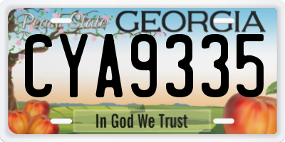 GA license plate CYA9335