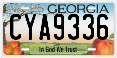 GA license plate CYA9336