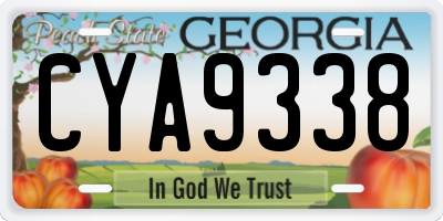 GA license plate CYA9338