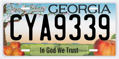 GA license plate CYA9339
