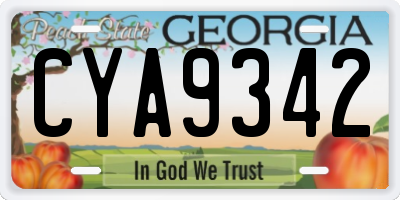 GA license plate CYA9342