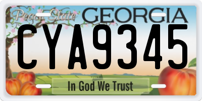 GA license plate CYA9345