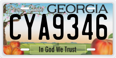 GA license plate CYA9346