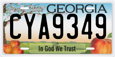 GA license plate CYA9349