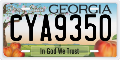 GA license plate CYA9350