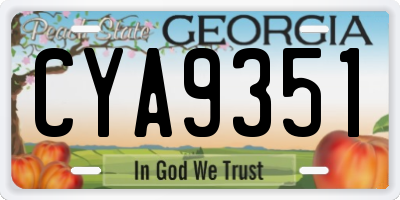 GA license plate CYA9351
