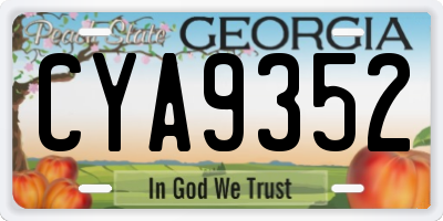 GA license plate CYA9352
